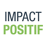 Texte 'Impact Positif' en bleu et vert