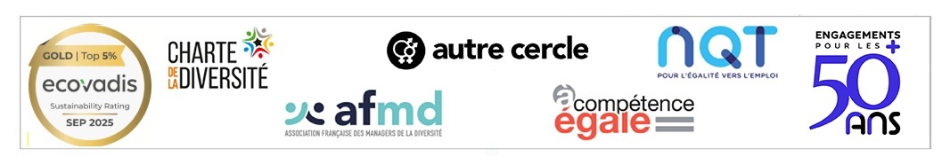 Collage de logos de différentes organisations liées à la durabilité, à la diversité et à d’autres thématiques similaires.