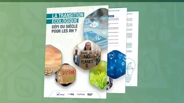 Couverture de livre sur la transition écologique et les ressources humaines.