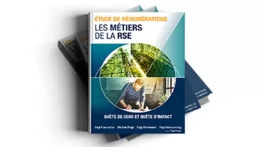 Couverture de livre sur les métiers de la RSE avec illustrations et texte coloré.