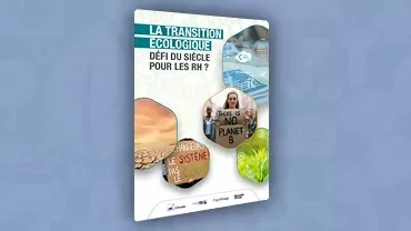 Affiche avec texte sur la transition écologique et défis pour les RH.