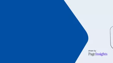 Deux personnes regardant vers la droite, avec un fond bleu et texte 'driven by Page Insights'.