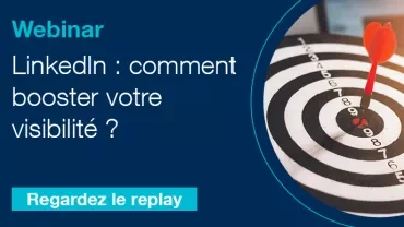 Webinar sur la visibilité LinkedIn avec cible et fléchette.