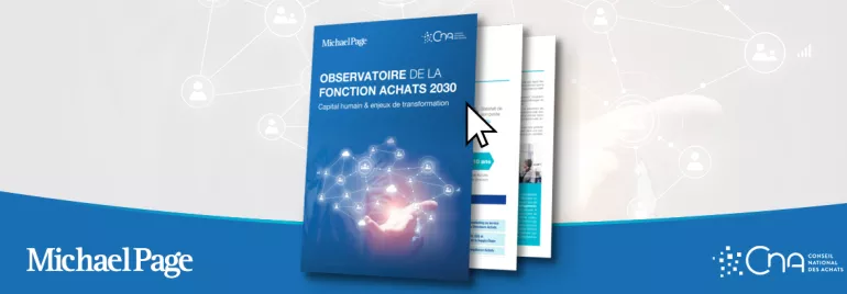 Couverture d'un rapport intitulé 'Observatoire de la fonction achats 2030'.