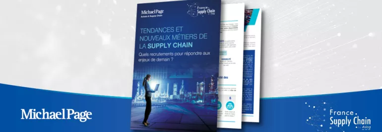 Couverture d'un rapport sur la chaîne d'approvisionnement avec skyline en arrière-plan.