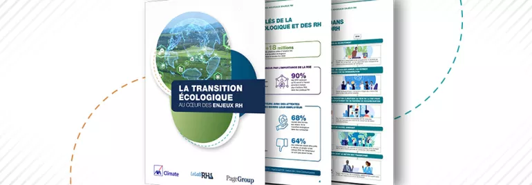 Couverture de la brochure sur la transition écologique et les enjeux RH.