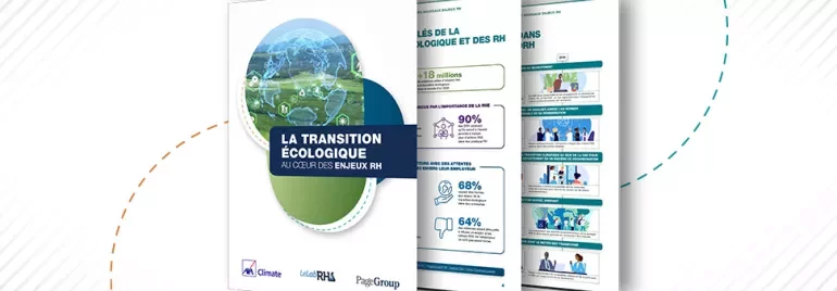 Couverture de la brochure sur la transition écologique et les enjeux RH.