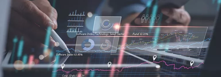 Graphiques financiers avec données numériques sur un écran.