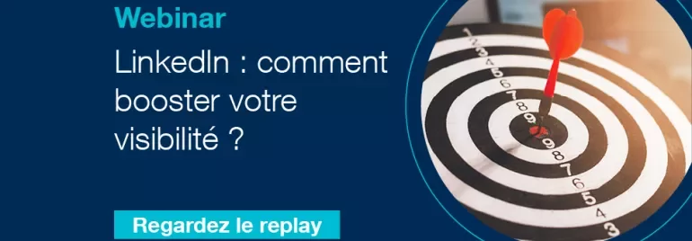 Webinar sur la visibilité LinkedIn avec cible et fléchette.