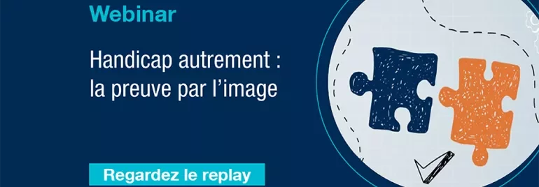 Image d'un webinaire avec deux pièces de puzzle.