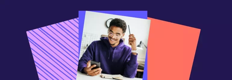 Jeune homme sur son téléphone