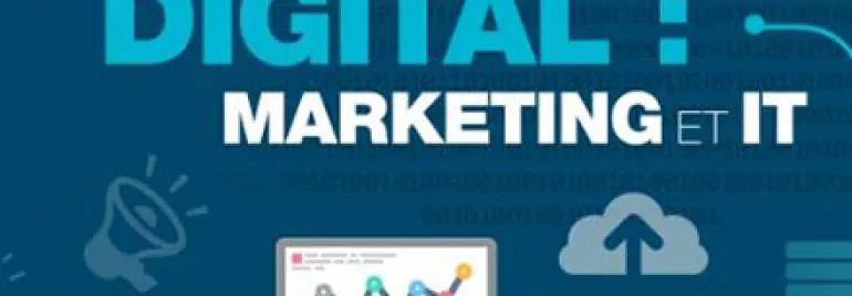 Graphique sur le marketing et l'informatique numériques.