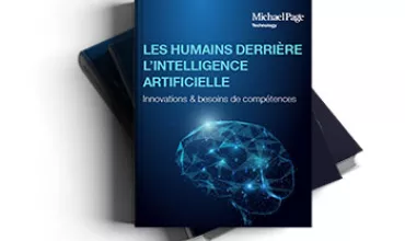 Livre blanc - les humains derrière l'intelligence artificielle - pile de 3 livres bleus
