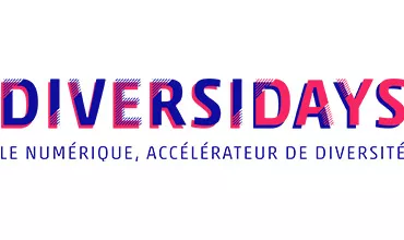 Logo de Diversidays, texte bleu et rouge.