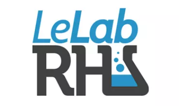 Logo du LeLab avec un élement de laboratoire intégré