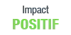 Logo avec les mots 'Impact Positif' en vert et noir.