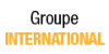 Logo jaune avec texte 'INTERNATIONAL' en lettres capitales.