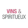 Logo avec texte 'Vins & Spiritueux' en rouge et gris