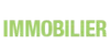 Texte vert 'IMMOBILIER' sur fond blanc.