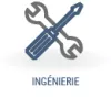 Icône de clé et tournevis croisés, texte 'ingénierie'.