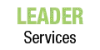 Texte vert et noir affichant 'LEADER Services'.