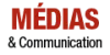 Texte 'Médias & Communication' en rouge et noir.