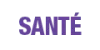 Mot 'Santé' en violet sur fond transparent.