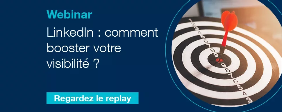 Webinar sur la visibilité LinkedIn avec cible et fléchette.