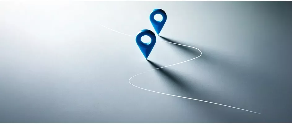 Dégradé bleu foncé avec marqueurs de localisation